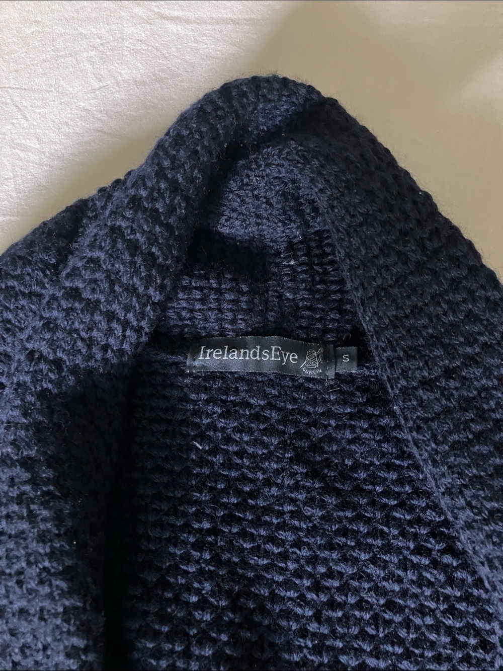 IrelandsEye Women's The Kilcoole Merino Textured Coatigan Navy